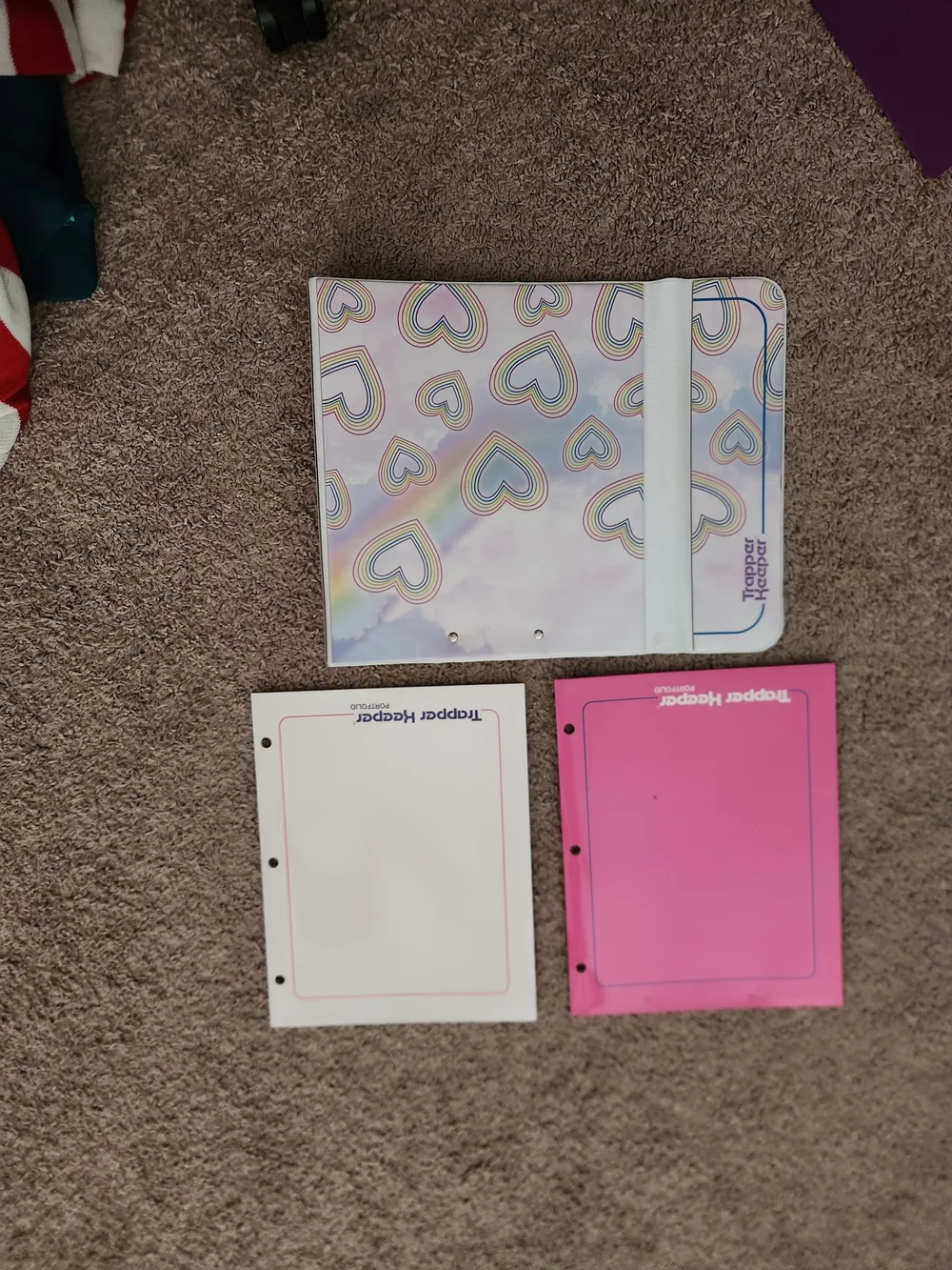 Trapper Keeper Binder in Pastel Rainbow Hearts